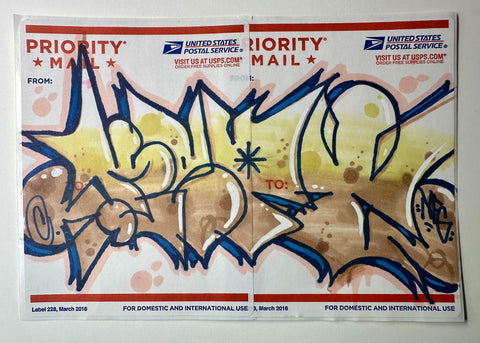 Double postage 2 graffiti sticker