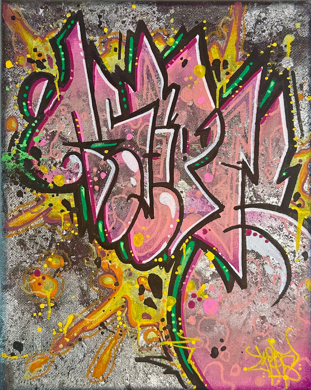 8x10 dragonfruit graffiti canvas
