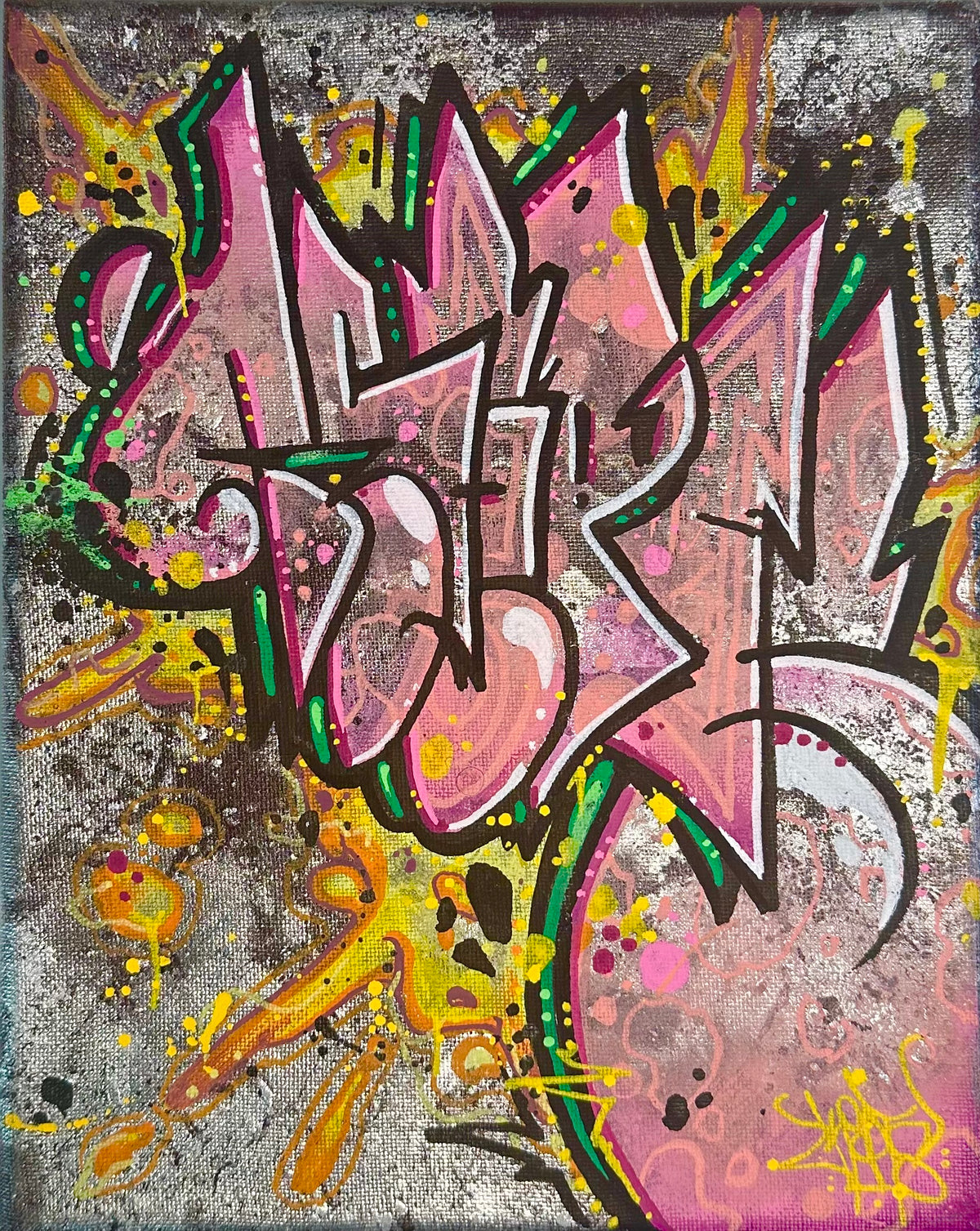 8x10 dragonfruit graffiti canvas