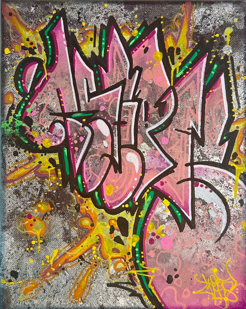 8x10 dragonfruit graffiti canvas