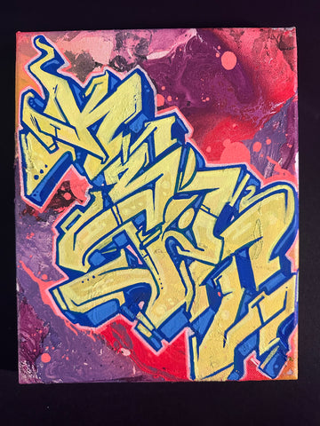 Downward spiral 8x10 graffiti canvas