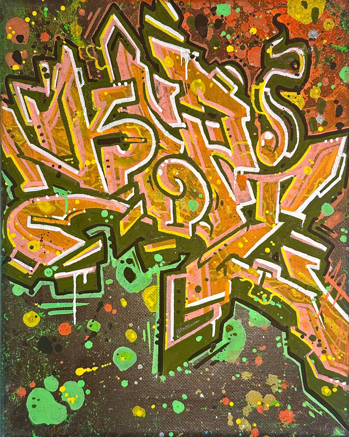 Citrus 8x10 Original Graffiti Canvas by Kepts
