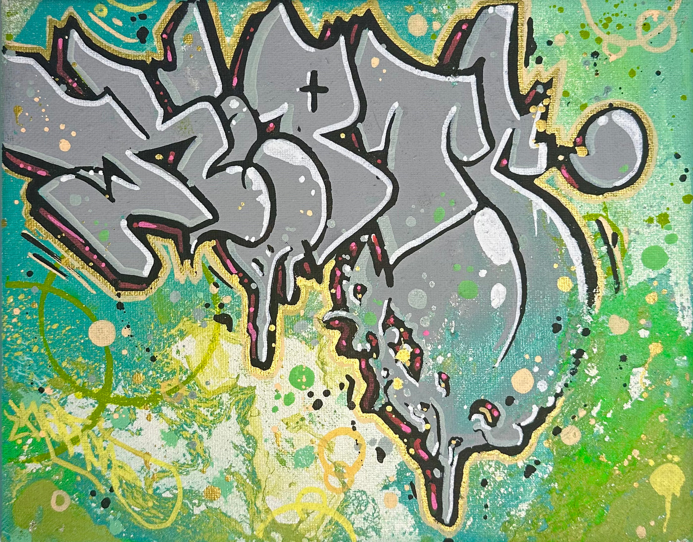 Sickly 8x10 Original Graffiti Canvas by Kepts