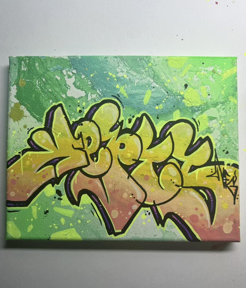 Mellow yellow 8x10 graffiti canvas