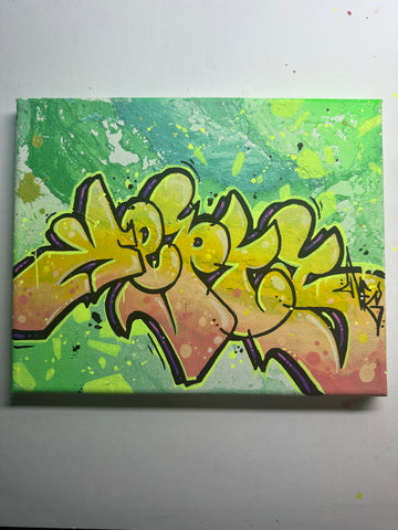 Mellow yellow 8x10 graffiti canvas