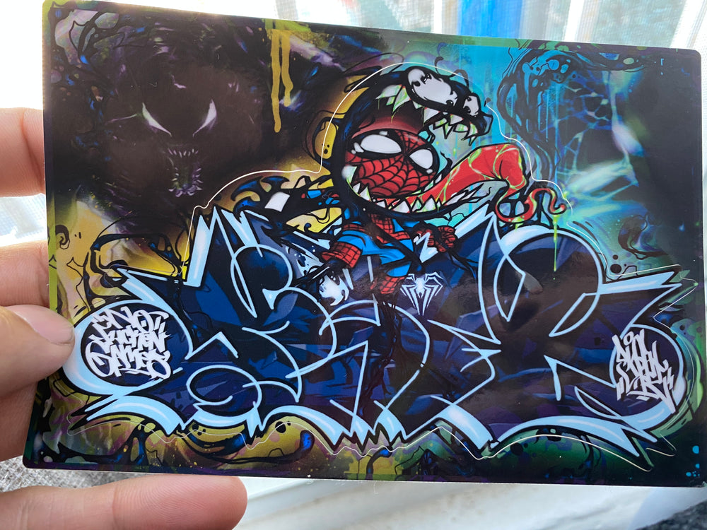 Black spidey (kiss cut) graffiti sticker
